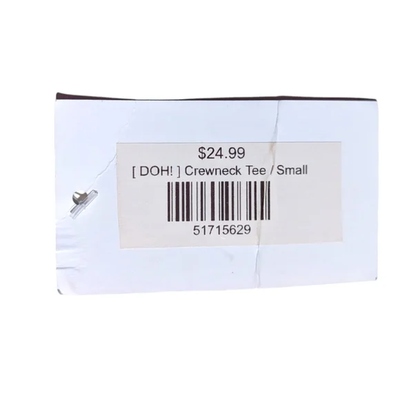 90's Experience Mens size S The Simpsons "Doh" The Nineties Crewneck Black Tee - Picture 6 of 6